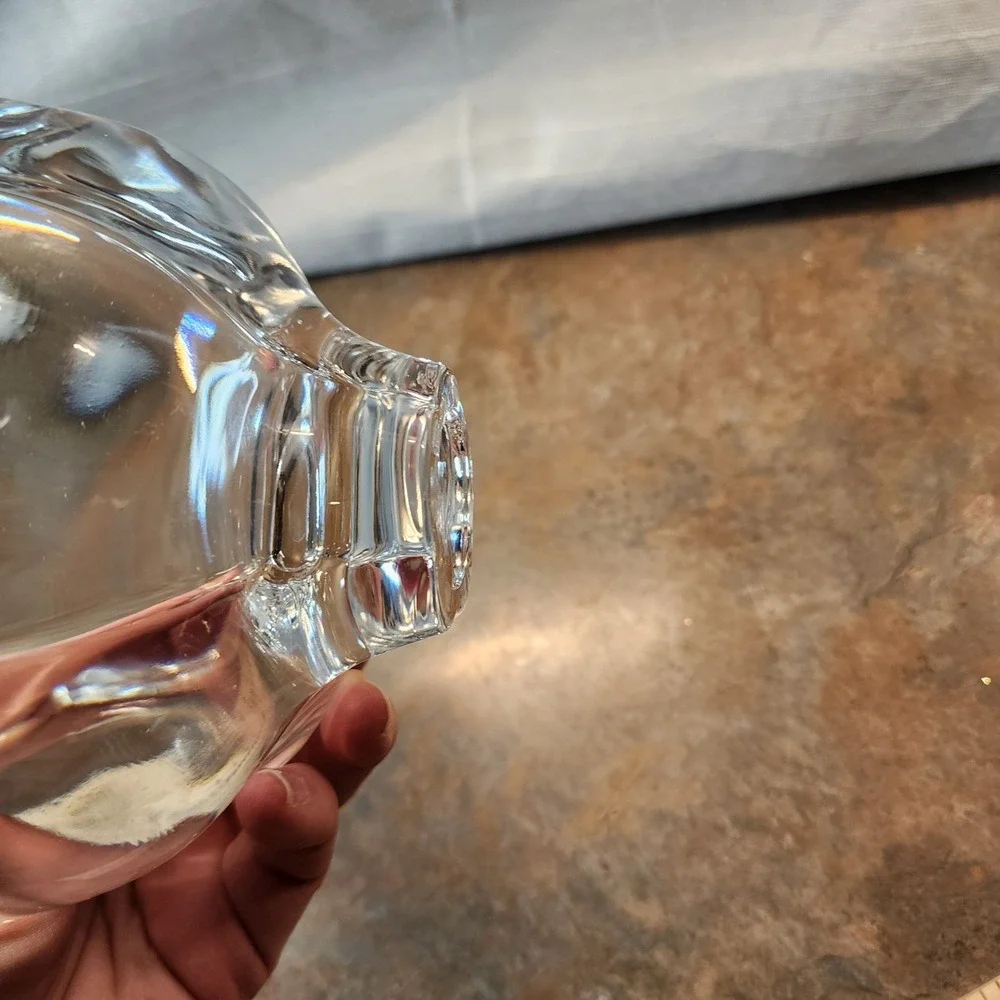 Vintage Clear Crystal Heavy Glass Decorative Flower Petal Serving Bowl 5